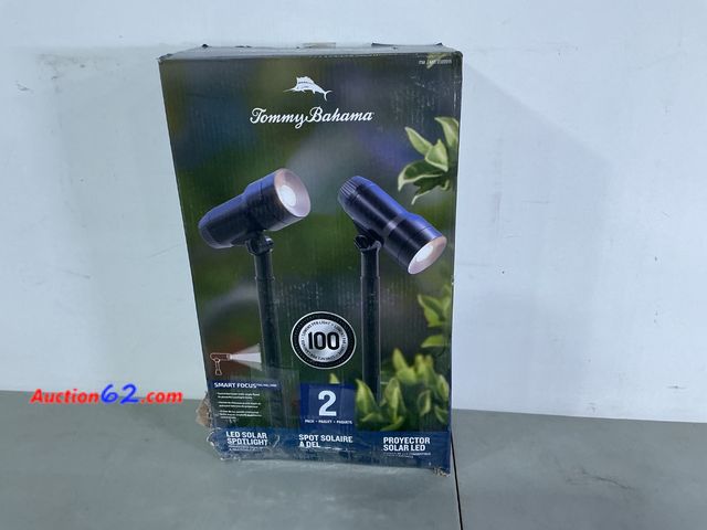 Lot 44-1861i - Solar Aluminum Steel LED Spotlights Landscape Lights Heavy Duty 2packs Not Tested See All Photo's Appears New with box damage