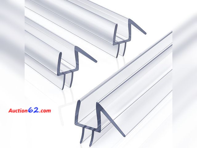 Lot 44-274 - Yecaye 3 Pack 3/8" x 39" Shower Door Bottom Seal,Shower Door Sweep,Frameless Glass Seal Strip,Stop Leaks and Create a Water Barrier, Water G...
