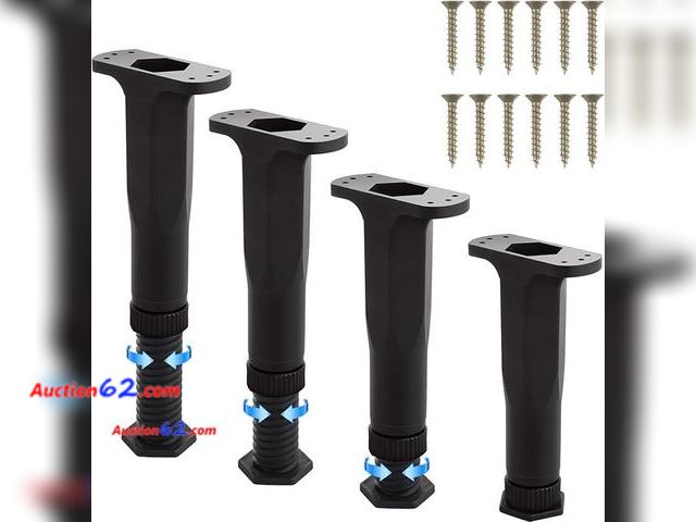 Lot 44-9065b - 4PCS Bed Frame Support Legs, 6.4-8.8 Inch Adjustable Bed Support Legs, Heavy Duty- Never Opened Appears New, A basic inspection has been giv...