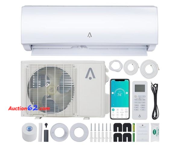 Lot 44-21b - Retail value $711- 9393 19 SEER Inverter Air Conditioner 24000 BTU Smart Mini Split AC/Heating System, White- Small Dent in bottom corner, O...