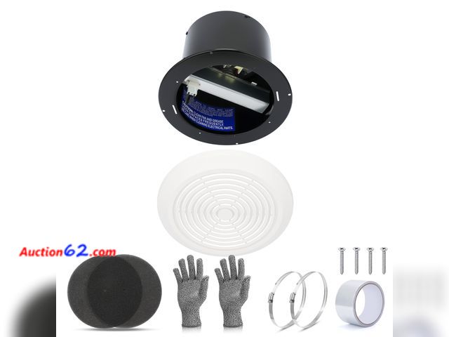 Lot 44-1537o - EJVFN V2262-50 Bathroom Exhaust Fan, 7 In vent fan, 50 CFM 1.0 Sones Low Noise for Bathroom Ceiling Fan, Kitchen Exhaust Fan, Garage Ceiling...