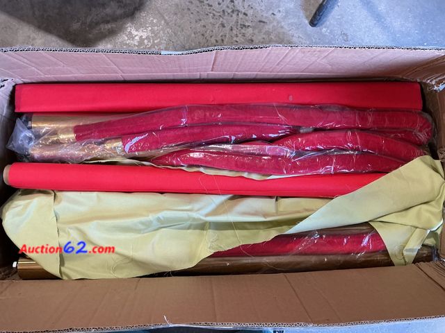 Lot 44-179m - $136.99 Retail price - Pelopy Stanchion Posts Queue Crowd Control Stanchion Velvet Ropes Carpet Set, 38 in Post Sand Injection Hollow Base w...