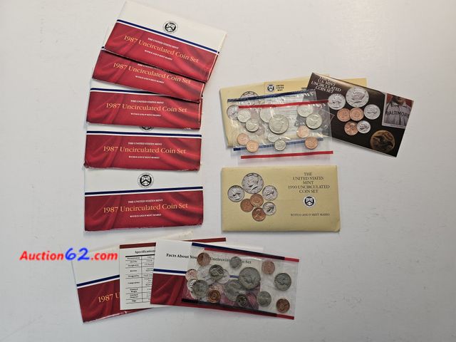 Lot 44-8500k - BIG LOT OF 8 MINT SETS - SIX (6) 1987's AND TWO (2) 1990's.-NT