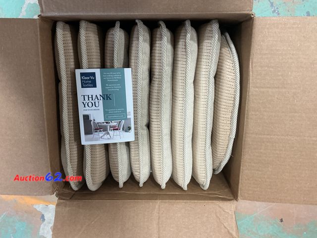 Lot 44-734b - Lot of (8) Total Retail $114- Gripper Non-Slip 15 in. x 16 in. Saturn Natural Tufted Chair Cushions 1. Appears New, A basic inspection has b...