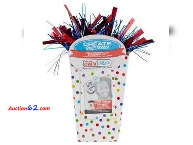 Lot 44-5509I - Lot of (18) Create your Own Rainbow Polk Balloon Weight Centerpiece - Multicolor. Appears New, A basic inspection has been given to this ite...