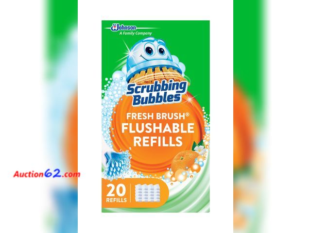 Lot 44-1617t - lot of (2) Scrubbing Bubbles Flushable Toilet Bowl Wand Cleaner Refills, Fresh Brush Cleaner Toilet Refill Pads, Removes Limescale &amp; Odo...