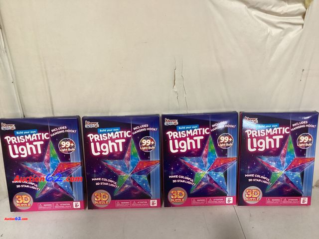 Lot 44-9068g - Retail of $64- Lot of (4) Klever Kits Prismatic 3D Light Art Puzzles Appears New, A basic inspection has been given to this item. Sold AS-IS...