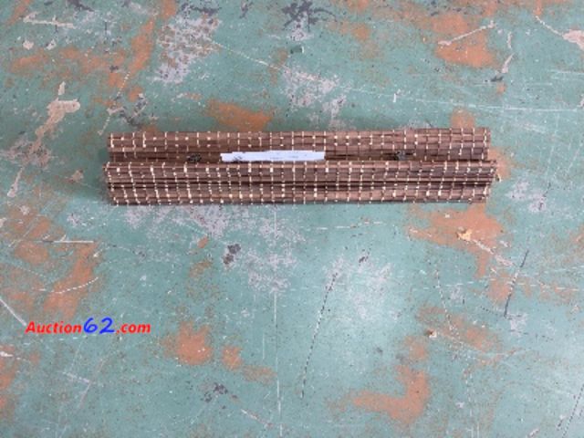 Lot 44-4065p - RADIANCE Woven Wood Shade - Dark Brown with Natural Accents, Includes Installation Hardware 34 3/4in long E-Commerce Return, A basic inspect...