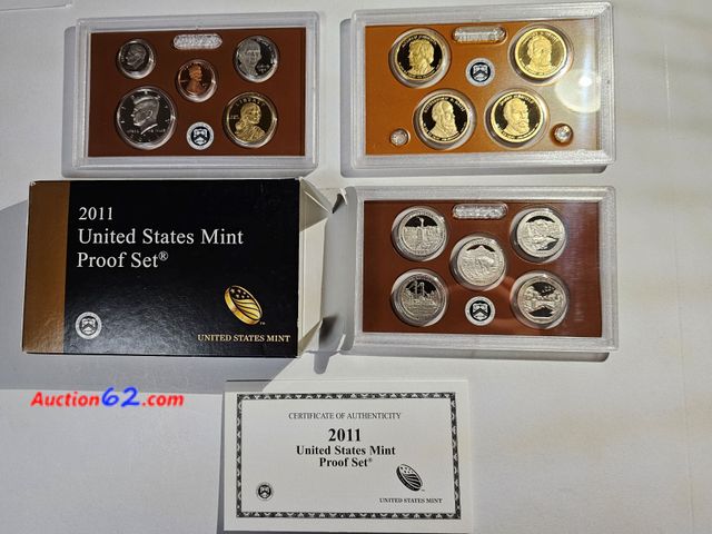 Lot 44-8535p - EXPENSIVE 2011 HUGE PROOF SET! 14 COIN SET W/WAMPANOAG TREATY SACAGAWEA NATIVE AMERICAN DOLLAR, PRESIDENTIAL DOLLARS-ANDREW JOHNSON, RUTHERF...