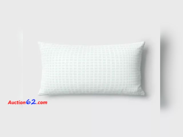 Lot 44-3185b - Lot of 2 - Mint Green - 10"x17" Micro Grid Rectangular Outdoor Lumbar Pillow - Room Essentials (Target Brand) - New in Sealed Compressed Pac...