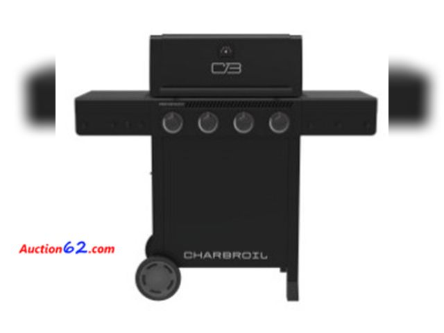 Lot 44-596p - Retail value $249- Char-Broil 4 Burner 25000 BTU Gas Grill 463351125 Black/Silver Appears New, A basic inspection has been given to this ite...