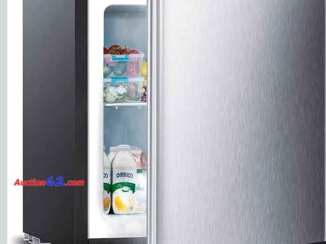 Lot 44-7176j - Kismile mini freezer, 1.1 cu.ft upright freezer with reversible door, removable shelves, small freezer with adjustable thermostat for home/k...