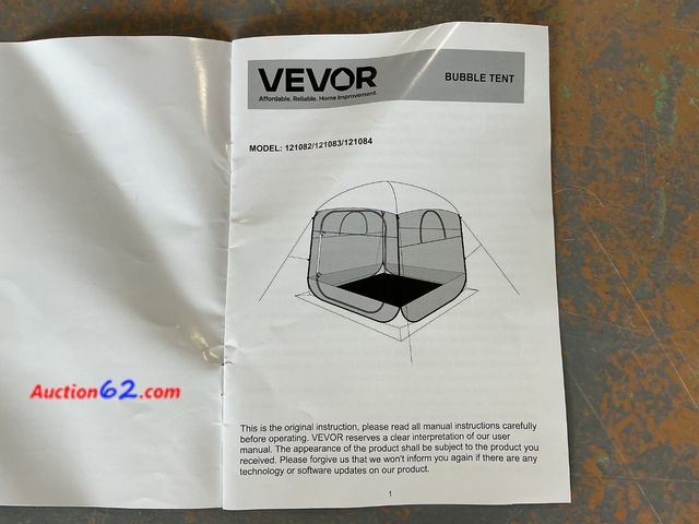 Lot 44-786 - $150 Retail price - VEVOR Bubble Tent 121082/121083/121084 See All Photo's Not Tested Appears New, A basic inspection has been given to this...