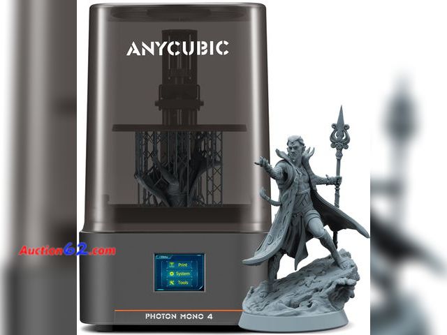 Lot 44-152 - $249.98 Retail price - ANYCUBIC 10K Resin 3D Printer, Photon Mono 4 LCD 3D Printer with 7-inch Mono Screen, Upgraded LighTurbo Matrix and Pr...