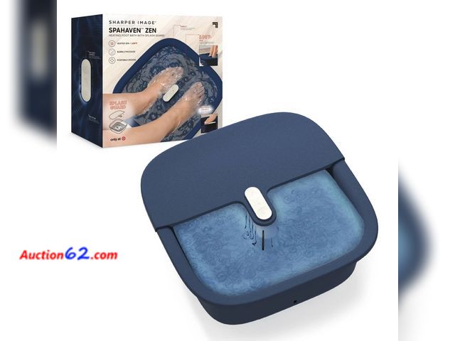 Lot 44-2650w - Sharper Image Massager Foot Bath Zen with Splash Guard - Navy Appears New, A basic inspection has been given to this item. Sold AS-IS. Not T...