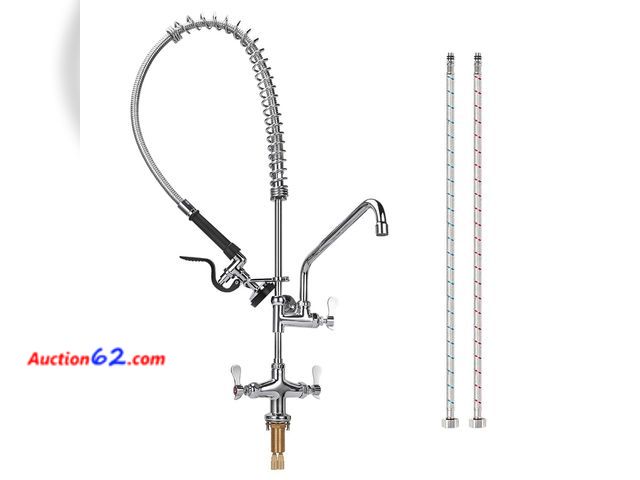 Lot 44-1625o - $195.99 Retail price - 36 Inch Height Deck Mount Commercial Faucet with Pre Rinse Sprayer, Single Hole Commercial Pre Rinse Restaurant Kitch...