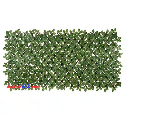 Lot 44-1596j - 36 in. Green Artificial PVC Expandable Trellis 36 in. x 72 in. Chestnut Leaves E-Commerce Return, A basic inspection has been given to this ...