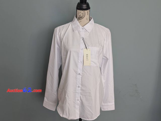 Lot 44-3046G - New Size Large - J.VER White Long Sleeve Dress Shirt - New with Tags - See Pictures