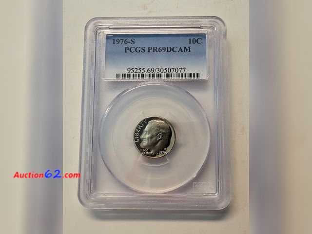 Lot 44-8317u - 1976-S ROOSEVELT DIME PROOF GRADED PR69DCAM (DEEP CAMEO) BY PCGS. ONE POINT SHY OF A PERFECT COIN!-NT