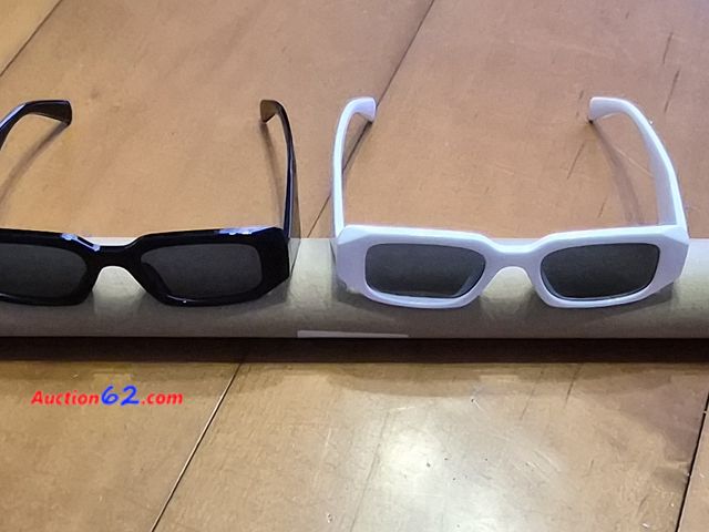 Lot 44-3050t - Lot of 2 - Trendy Women's Sunglasses - One Black and One White - New - See Pictures Appears New, A basic inspection has been given to this i...