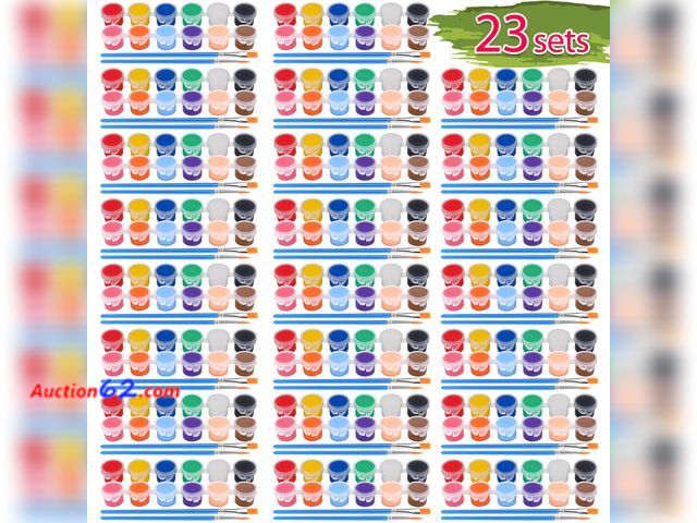Lot 44-2761f - 322PCS Washable Acrylic Paint for Kids Arts and Crafts, 23 Gouache Watercolor Paint Combination Sets of 12 Colors for Party Classroom Painti...