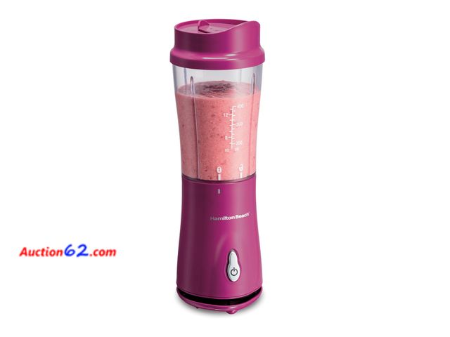 Lot 44-5303g - The Hamilton Beach® Personal Blender with Travel Lid. Raspberry (Pink). E-Commerce Return, A basic inspection has been given to this item. S...