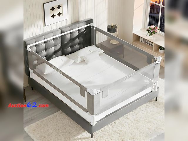 Lot 44-126 - $139.99 Retail price - AquaVogue 3-Pack King Size Bed Rails for Toddlers -Height Adjustable Baby Bed Rail Guard Specially Designed for King ...