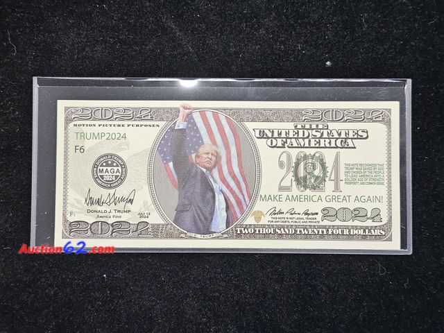 Lot 44-8316o - 2024 TRUMP ASSASSINATION ATTEMPT NOTE. "MAKE AMERICA GREAT AGAIN!"-T