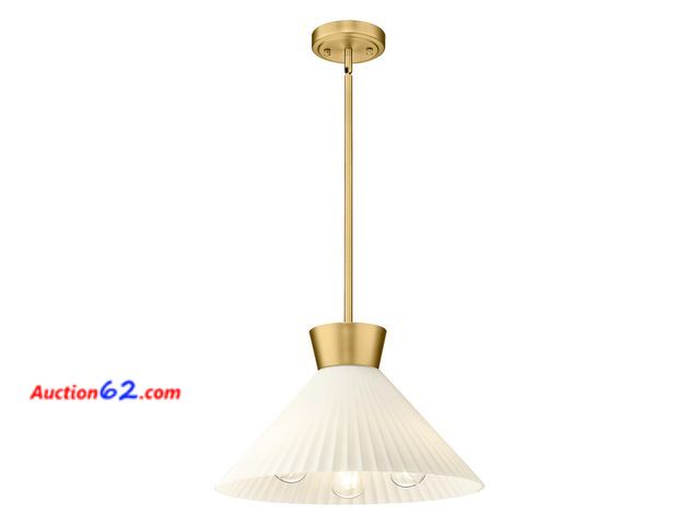 Lot 44-1826 - $129.99 Retail price - Modern Pendant Light White and Gold, HWH Large Kitchen Island Light Fixtures 16 Inch, 3-Light Hanging Lighting for Di...