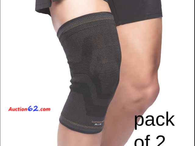 Lot 44-1554b - Copperfit Elite Air Knee Compression Sleeve, S/M, 2 Pack, Joint Pain Relief (Small/Medium (12"-16")) See All Photo's Not Tested Appears New,...