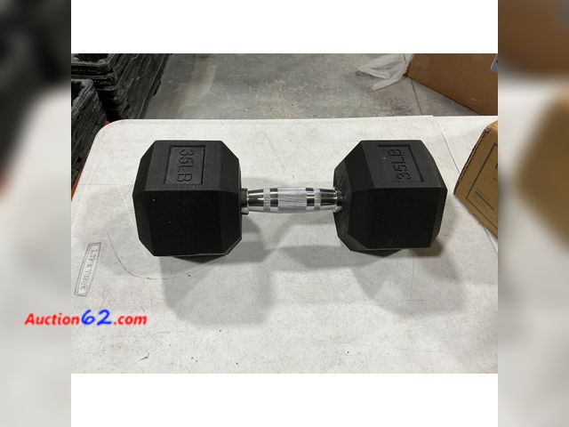 Lot 44-1104i - FITVIDS DB-35S Dumbbell, 35LB, Hex, Fitness Equipment Appears New, A basic inspection has been given to this item. Sold AS-IS.