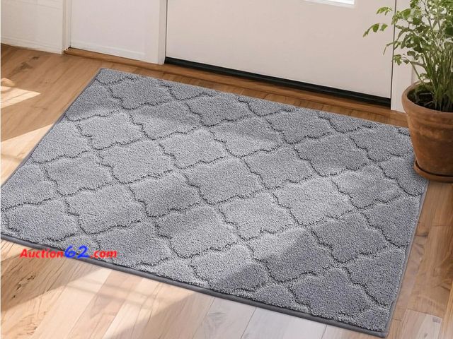 Lot 44-6954g - COSY HOMEER Door Mat, Dirt Trapper Mat Wet Shoes and Paws, Anti Slip Washable, 24"x36",Grey Appears New, A basic inspection has been given t...