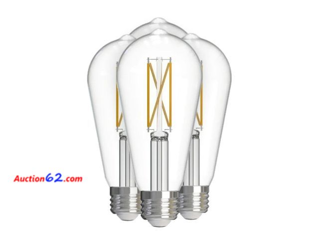 Lot 44-861i - Bulbrite 776244 - LED7ST18/40K/FIL/D/B/2/4P Edison Style Antique Filament LED Light Bulb See All Photo's Not Tested Appears New, A basic ins...