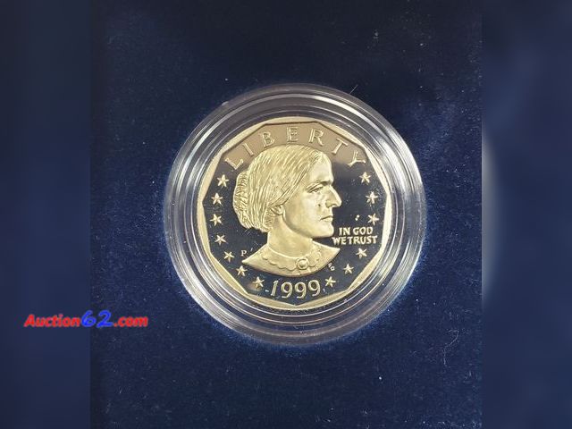 Lot 44-8339w - 1999 PROOF SUSAN B ANTHONY DOLLAR. SOLD PRIVATELY BY THE MINT. THESE WERE NOT MADE AVAILABLE IN THE 1999 PROOF SET. STRUCK IN PHILADELPHIA. ...