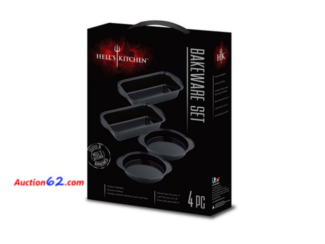 Lot 44-1605e - Hell's Kitchen - 4-Piece Bakeware Set Appears New, A basic inspection has been given to this item. Sold AS-IS. Not Tested See All Photo's