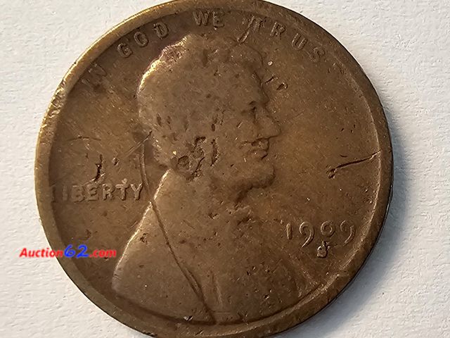 Lot 44-8323r - KEY DATE LOW MINTAGE 1909-S LINCOLN WHEAT CENT!!! MINTED IN SAN FRANCISCO.-NT