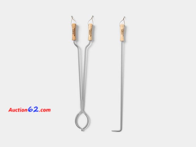 Lot 44-1595m - 2pc Tongs and Fire Poker Tool Set Gray - Threshold™ See All Photo's Not Tested Appears New, A basic inspection has been given to this item. ...