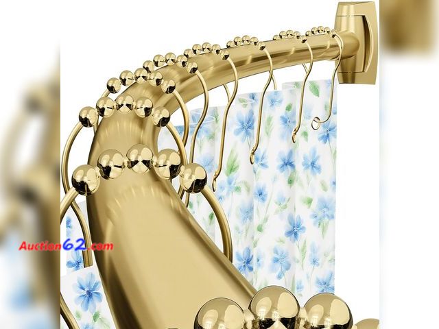 Lot 44-1542o - Curved Shower Curtain Rod for Bathroom, 40-72 Inches Adjustable Curved Shower Rod, 0.9MM Aluminum Rustproof Shower Curtain Rod with Rotating...