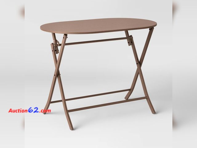 Lot 44-259p - Retail of $85- (Cosmetic Damage) Purcell Folding Patio Bistro Table Brown - Threshold™ E-Commerce Return, A basic inspection has been given ...