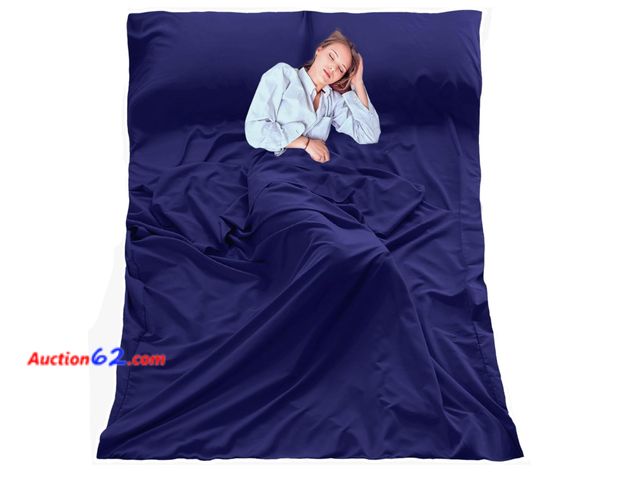 Lot 44-9039b - Retail of $49.99-Sleeping Bag Liner, Ultralight Travel Sheet with Zipper and Compact Carry Bag Appears New, A basic inspection has been give...