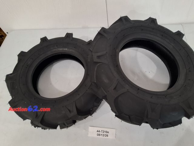 Lot 44-7210e - Auto Forever set of (2)  4.00-8 lawn garden tires 4.00×8 4 PR turf lawn mower tractor goft cart tubeless tire load range B  Appears New, A b...