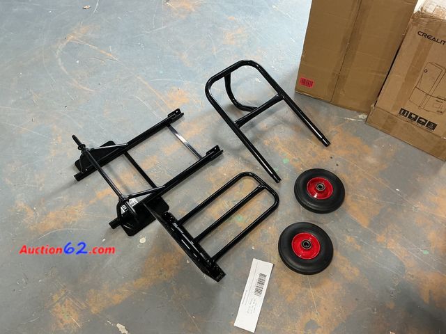 Lot 44-550e - $89.99 Retail price - Missing hardware. Sguuuwt Heavy Duty Hand Truck 600 LB Capacity, Steel 2 Wheel Dolly with Solid Rubber Tires, Detachab...