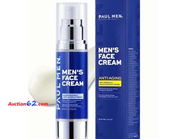 Lot 44-6636p - Enaskin Naturals Men's Anti-Aging Face Moisturizer Cream: 7-in-1 Ultra Hydration for Deep Wrinkle Repair &amp; Tightening - Vitamin Boost fo...