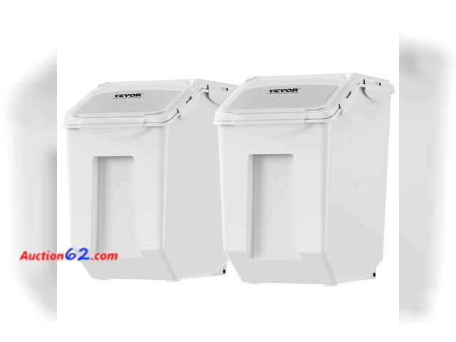 Lot 44-269b - VEVOR Ingredient Storage Bin 15L Bin with Measuring Cups 2 Pieces  1. Appears New, A basic inspection has been given to this item. Sold AS-I...