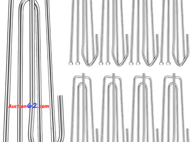 Lot 44-4045b - 60PCS Stainless Steel Drapery Hook and Pin for Pleated Drapes 4 Prongs  1. Appears New, A basic inspection has been given to this item. Sold...