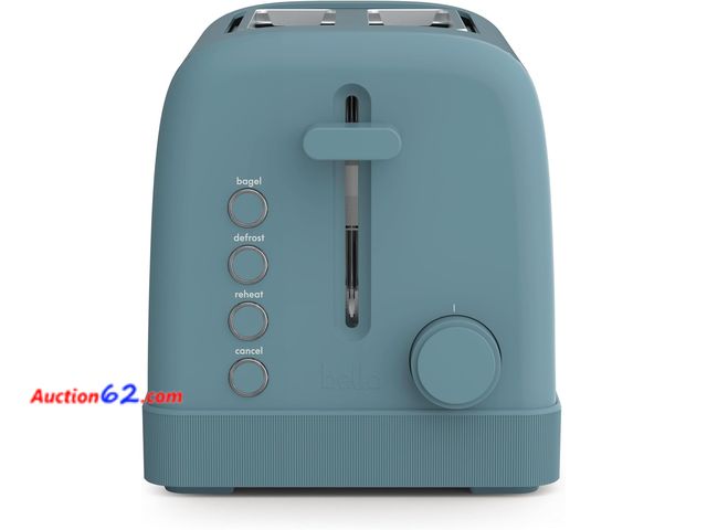 Lot 44-5695g - (Dented, see photos) bella 2 Slice Toaster, 6 Setting Shade Control w Reheat, Cancel, Bagel &amp; Defrost Buttons, Removable Crumb Tray, Ant...