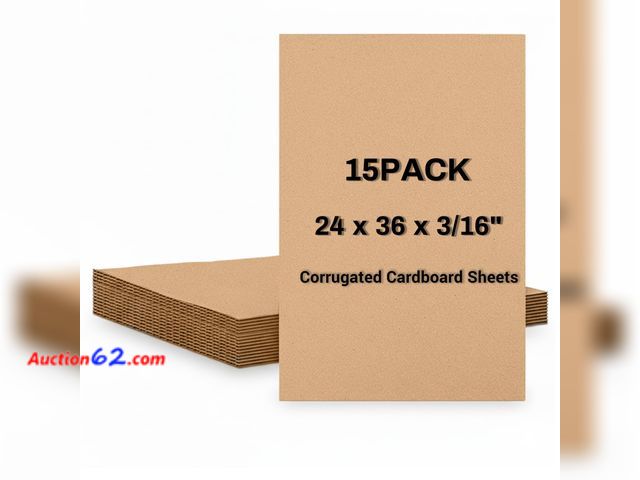 Lot 44-120m - PEKGRIL 15 Pack 24" x 36" Corrugated Cardboard Sheets, Double Wall, Brown See All Photo's Appears New, A basic inspection has been given to ...