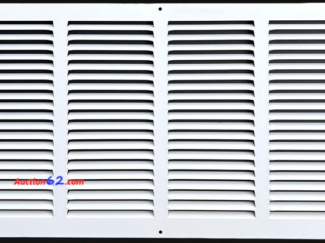 Lot 44-246 - Fits 20x10 Duct Opening Stamped Steel Return Air Grille Vent Cover Grille for Sidewall and Ceiling in White Surface Dimensions: 21.75"W X 11...