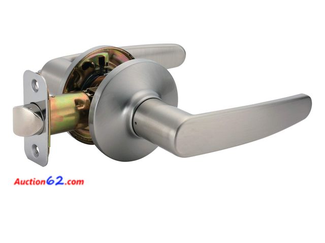 Lot 44-1877e - Amazon Basics Straight Door Lever, Passage, Satin Nickel, 1-Pack See All Photo's Not Tested Appears New, A basic inspection has been given t...