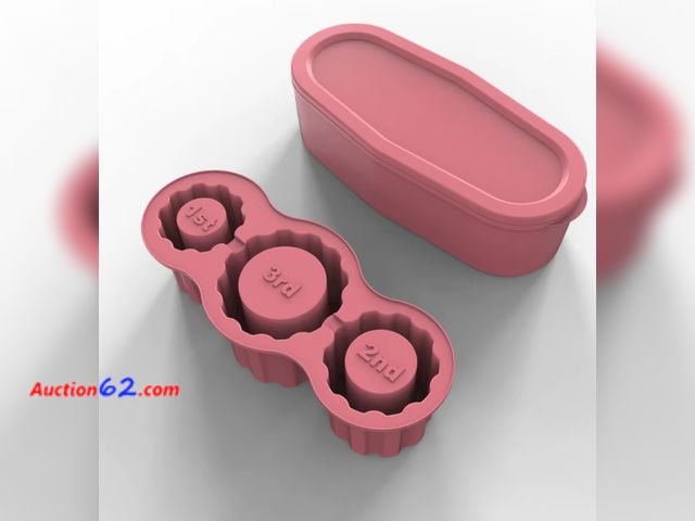 Lot 44-3080t - Ice Cube Tray for Stanley Tumbler Cup Release Ice Maker Silicone Ice Cube Molds With Lid for Freezer - Pink - See Pictures  Appears New, A b...